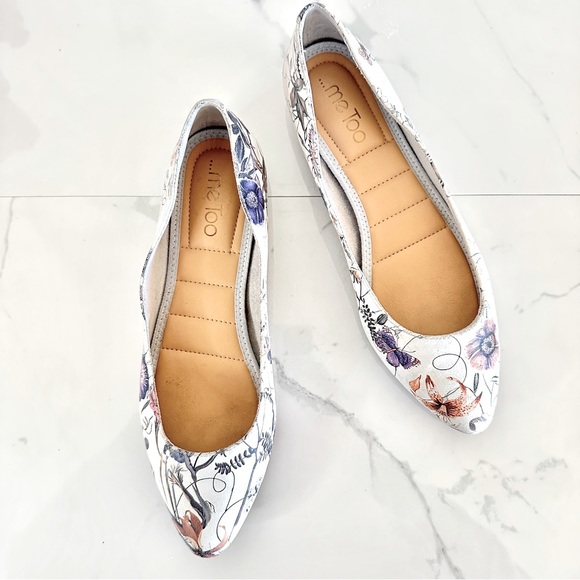 Me Too Aimee Leather Floral Ballet Flat 8.5 Botanical - Picture 2 of 10